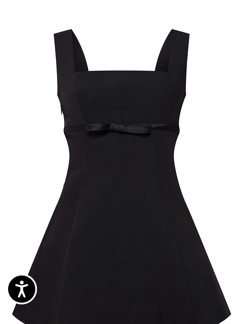 PrettyLittleThing Black Square Neck Mini Dress with Bow